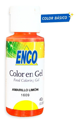 Color Gel Amarillo Limon Comestible Repostería Enco 1609