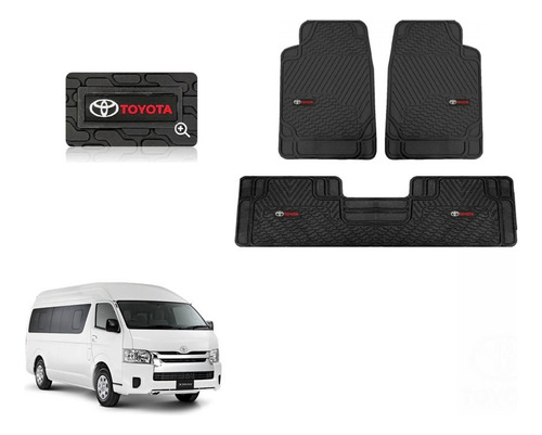 Tapetes 3pz Bt Logo Toyota Hiace 2014 A 2017 2018 2019 2020