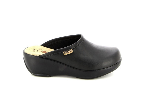 Zueco Country De Mujer Clasico Cuero Liso 