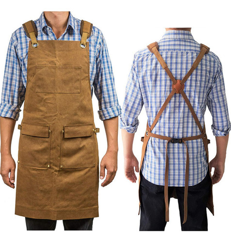 Delantal De Carpintería Lona Encerada Impermeable Ajustable