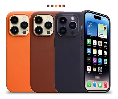 Case Capa Capinha Couro Com Magsafe iPhone 13 14 15 16 17