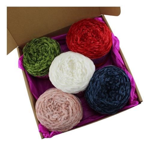 Kit Lana Chenille Pandora De Petunia 500 Grs