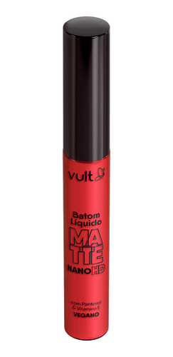 Batom Líquido Matte Vermelho Rubi Aveludado Nano Hd 5ml Vult