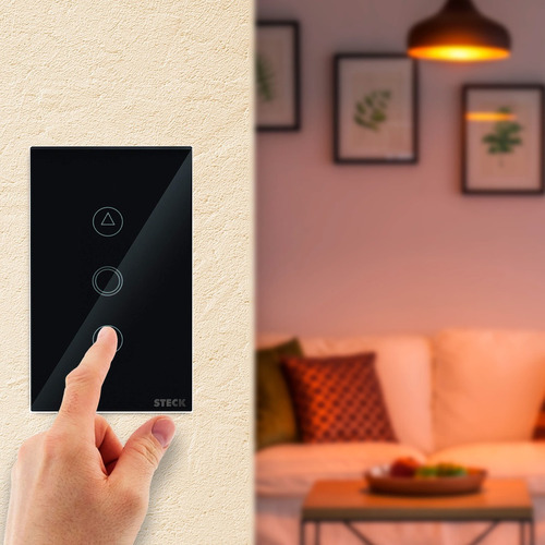 Interruptor Inteligente Dimmer Wi-fi Touch Preto Smarteck