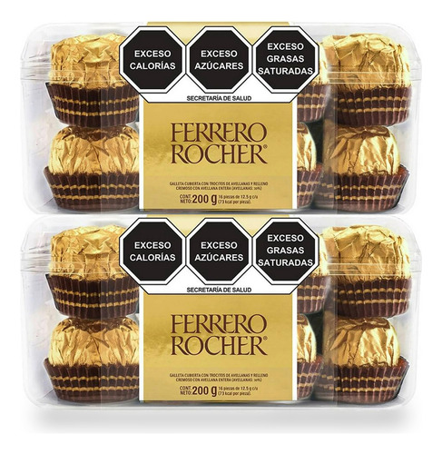 Chocolates Ferrero Rocher, Relleno Avellana Con 32 Pza