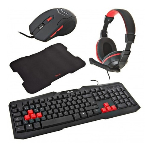 Teclado + Mouse + Audifonos + Pad Mouse Kit Gamer Ziva 2231