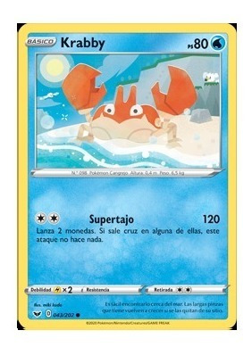 Carta Pokémon Krabby 43/202 - Original