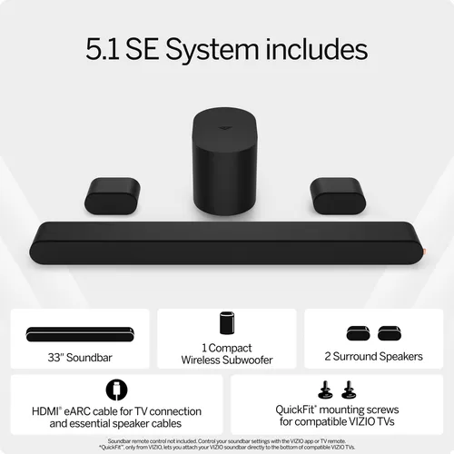 Barra De Sonido Vizio 5.1 Se Sv510x-0806 Subwoofer Inalámbri