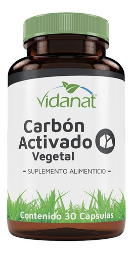 Carbón Activado Vegetal Vidanat 30 Cápsulas Mejora Digestión