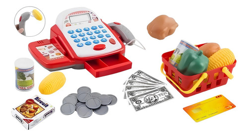 Caixa Registradora Com Calculadora Acessórios Som Luz