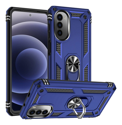 Funda Uso Rudo Anillo Magnetico Para Zte Axon 50 Lite / A34 