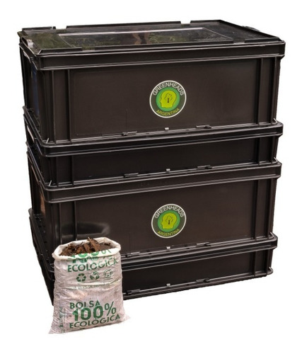 Compostera Urbana 80 Litros Greenheads + Manual + Lombrices