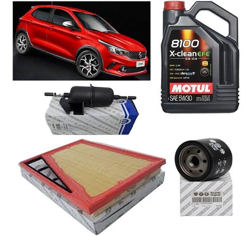 Kit Filtros Originales Fiat Argo 1.3 Motul 8100 Xclean 5w30