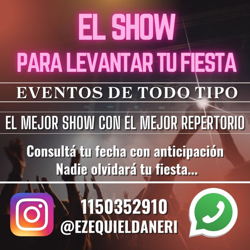 Cantante Show En Vivo Para Tu Evento Fiesta Con Animación