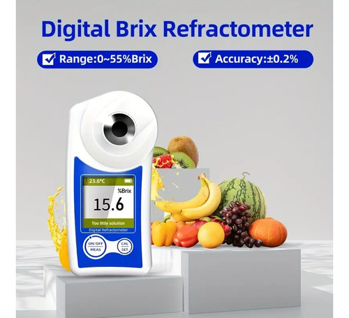 Refractometro Digital Recargable Medicion Azucar Brix 55%