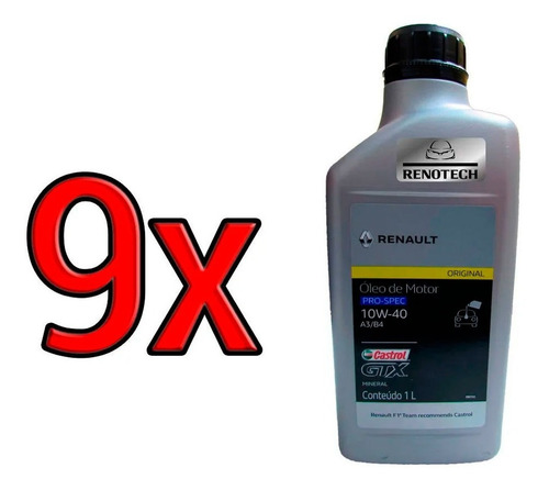 Oleo Castrol 10w40 Gtx Pro-spec A3 B4 Mineral 9x 7711943749