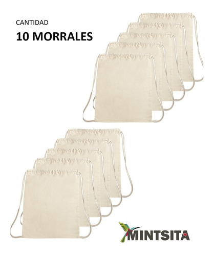 Imagen 3 de 3 de Morral De Manta 10 Piezas