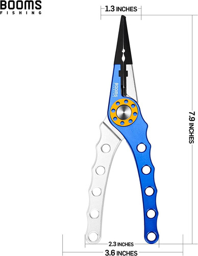 Booms Fishing X1 Aluminum Fishing Pliers Saltwater, Surf Fis