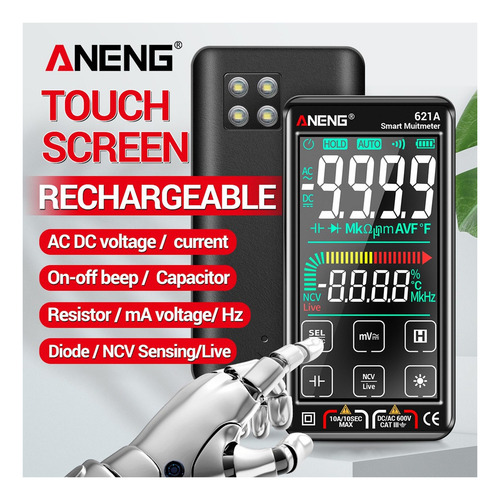 Shaoke 9999 Ncv Portable Auto Rechargeable Touch Multimeter