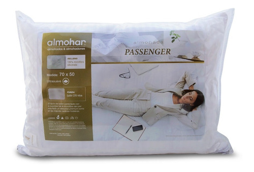 Imagen 2 de 2 de Set X 2 - Almohada Fibra Siliconada 70x50 Hotelera Passenger