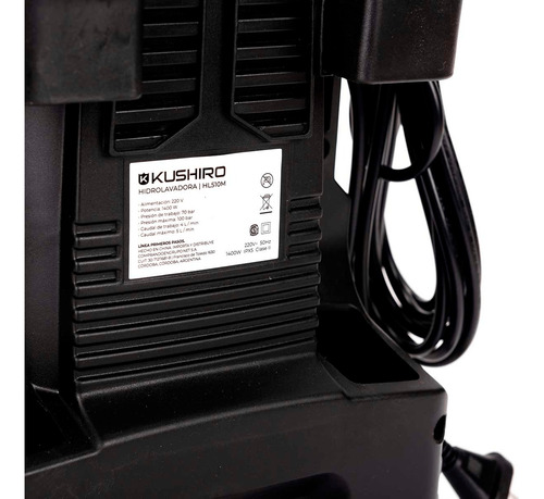 Hidrolavadora Kushiro Color Negro/naranja 100 Bar 1400 W Negro/naranja