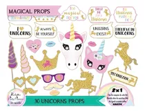 Comprar Unicornio Photo Booth Props - 30 Unicorn Props