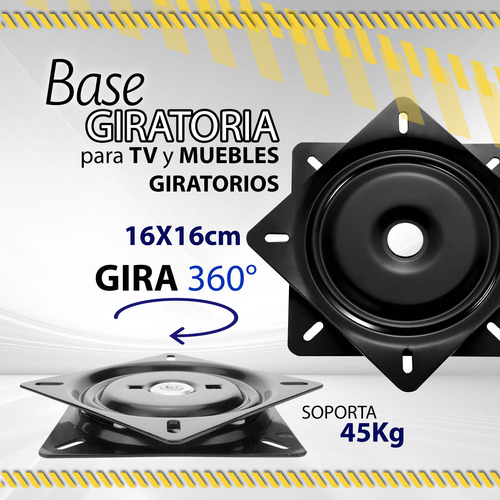 Base Giratoria Cuadrada Metalica Para Tv Y Muebles / 0000895