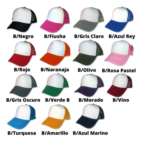 35 Gorras Lisas De Malla Esponja Trucker Camionero P Sublima