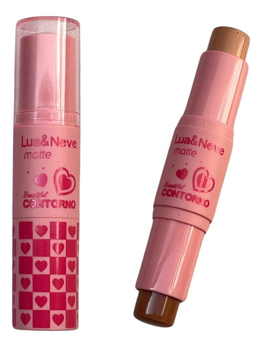 Contorno Facial 2x1 Stick Bastão Lua E Neve Tom Bege E Marrom Cor 4