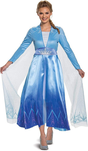 Disfraz Elsa Frozen Disney Adulto S/m Con Peluca 
