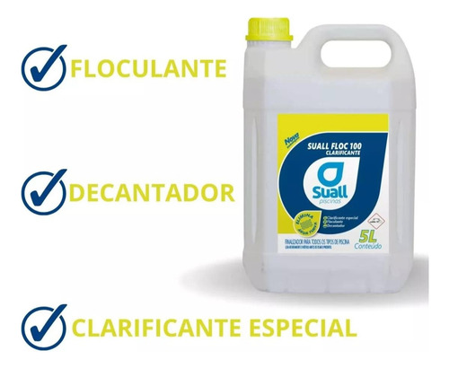 Clarificante Floculante Decantador Piscina Suall 5 Litros