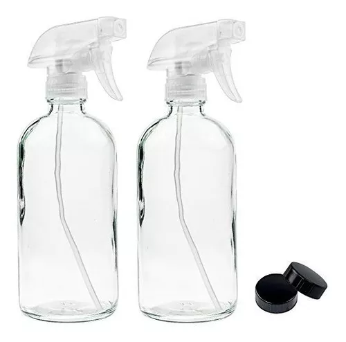 Poetance botella de aerosol marrón botella de aerosol desinfectante botella de aerosol líquido de vidrio botella de vidrio de aerosol de presión manual del hogar 7.4 21cm 500ml 3 piezas 