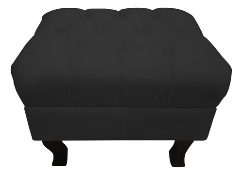 Kit 2 Puff Puf Decorativo Luiz Xv Triângulo Baixo Cor Preto