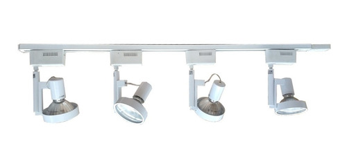 Riel 1 Metro 4 Luces Incluye Spot + Lampara Led 10w Blanco