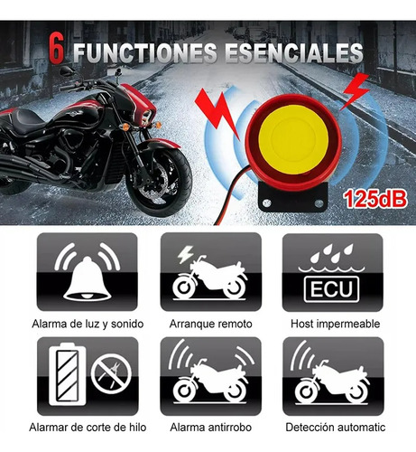 Alarma Antirrobo Moto Encendido Con Distancia Control Remoto