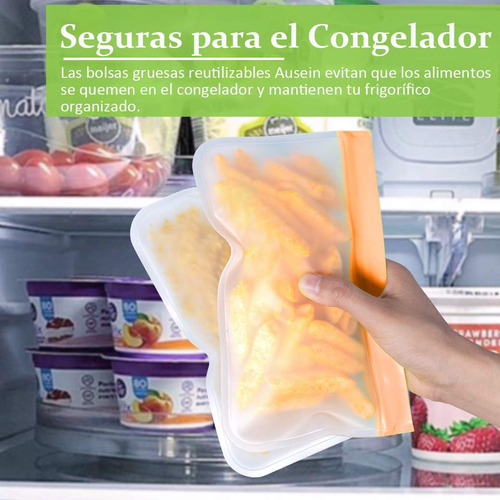 Ausein Bolsas Reutilizables Para Alimentos, Paquete De 10