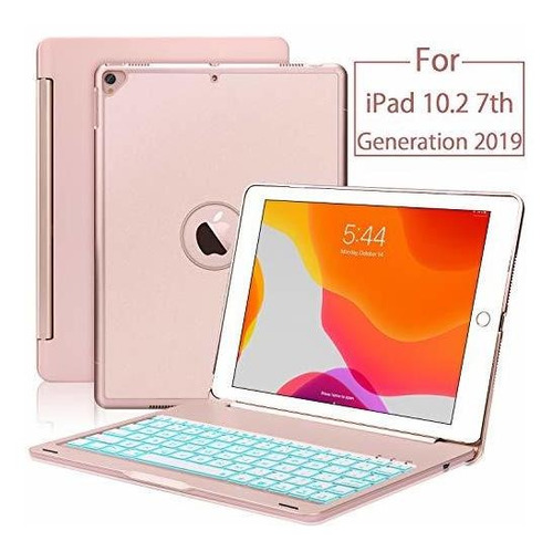 Funda Teclado iPad 10.2, 7ª Gen 2019 Ultrafina, Oro Rosa
