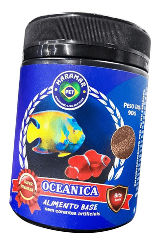 Ração P/ Peixes Maramar Oceânica 90g Bits 1mm Marinhos 