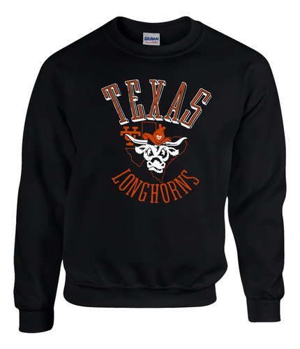 Sudadera Básica Dtf Universidad Texas Cuernos Largos Long M2