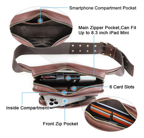 Pacote De Cintura De Couro Fanny Pack Man