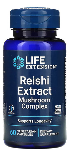 Complexo Extrato Cogumelos Reishi 60cáps Life Extension 001 Sabor Sem sabor