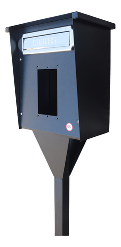 Buzón Cartero Grande Z-21-con Hueco Para Portero Incluye Pie Negro