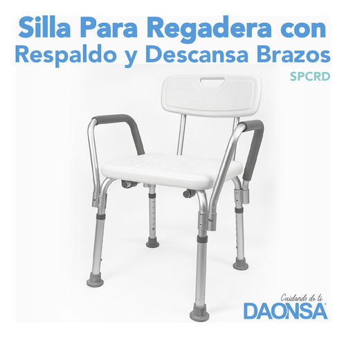 Silla Para Regadera Con Respaldo Y Descansabrazos Daonsa