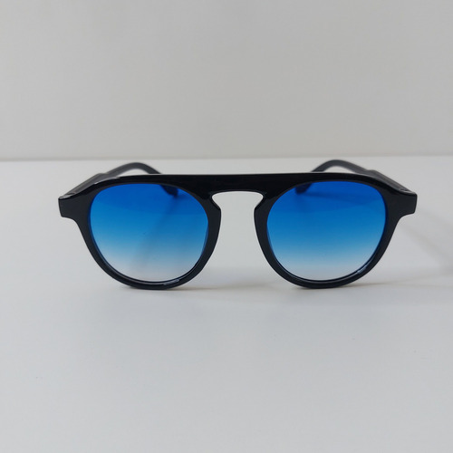 Gafas De Sol Redondas Unisex Tendencia Color Pop Lente Azul Varilla Marco Armazón Foto Diseño Redondo