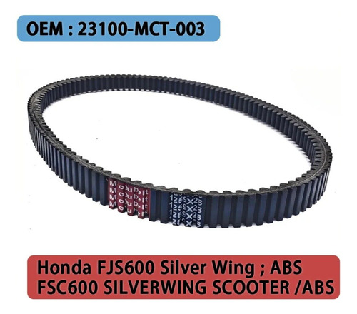 Para 23100-mct-003 Correa Transmisión Honda Fjs600 Fsc600