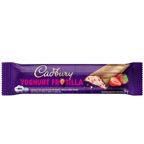 Imagen 2 de 6 de Chocolate Cadbury Yoghurt Frutilla - Caja X12 Unidades