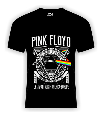 Remera Negra Estampada Pink Floyd  / Bandas