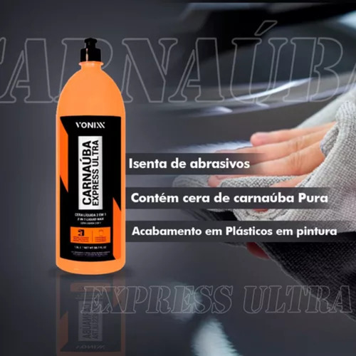 Cera automotriz Carnaúba Express Ultra de 1,5 litros 2 en 1 Vonixx