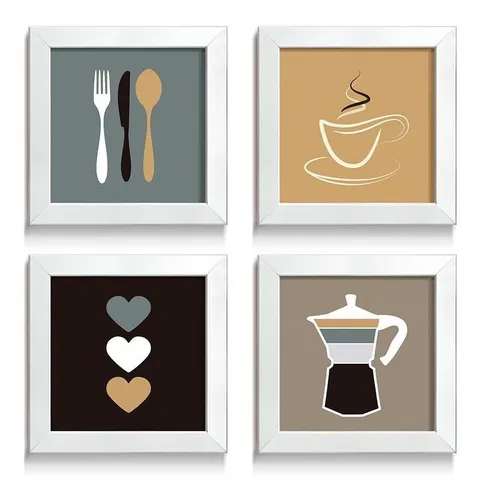 Quadro Decorativo Cozinha Copa Cantina Objetos Café Xícara - Mastertel Shop  - Compre Agora