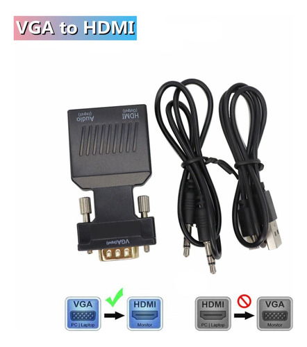 Adaptador Convertidor Vga A Hdmi Full Hd 1080p A02